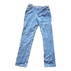 VTG Faded Glory Jeans Womens 12 Tall Blue Denim Classic Fit Straight Leg Stretch